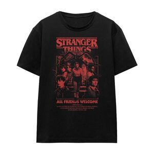 Stranger Things 5 Womens/Ladies Mind Flayer Group Poster T-Shirt / Black
